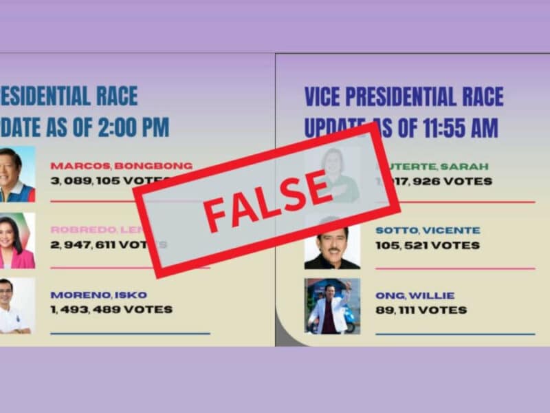 Circulating presidential, vice-presidential vote counts are fake