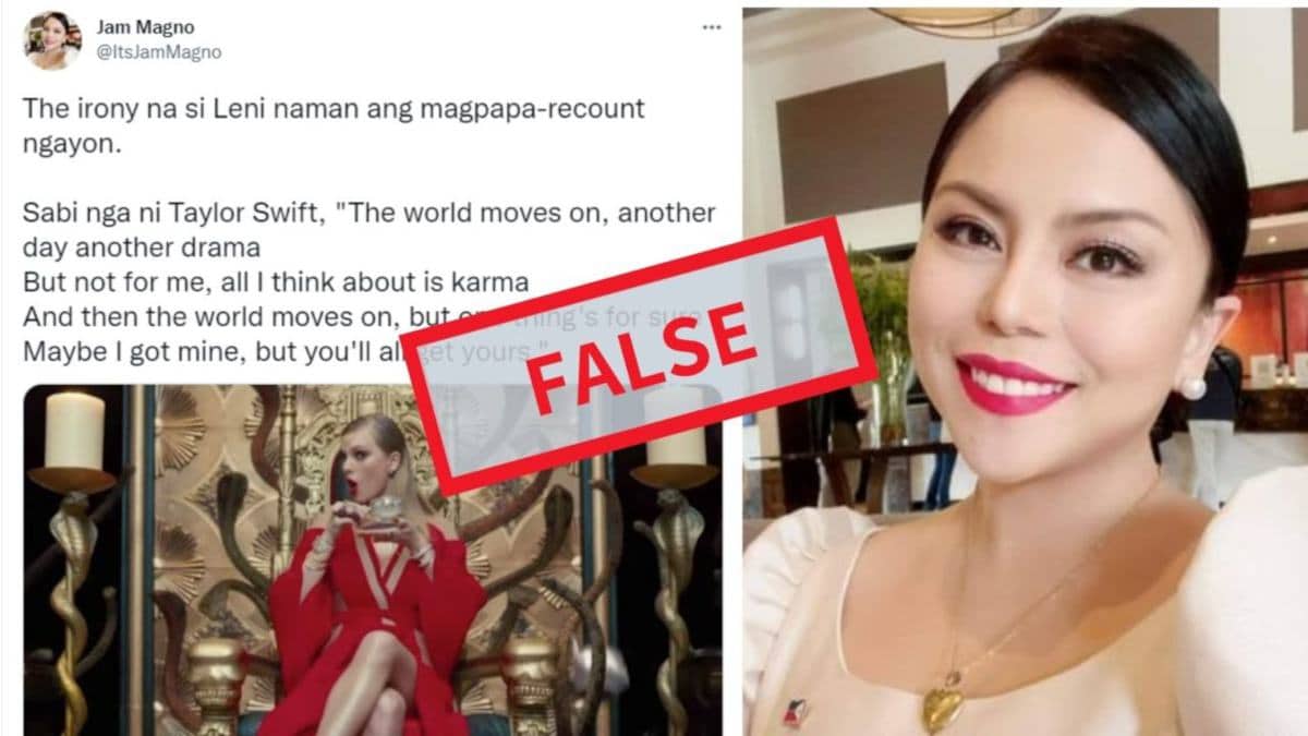 Robredo has not said anything about seeking a recount if she loses the 2022 elections