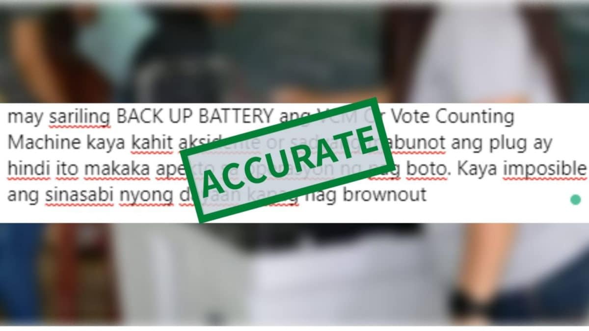 Vote-counting machines have backup batteries to ensure continuous operations in case of power failure