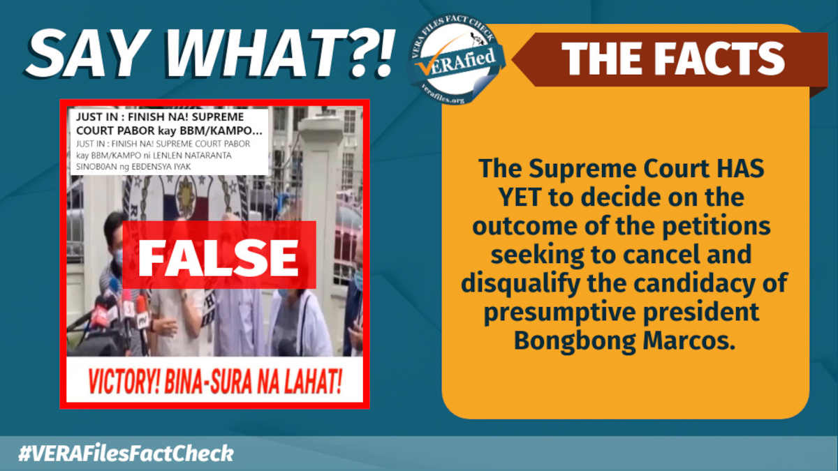 Claim that SC junked petitions vs Marcos FALSE