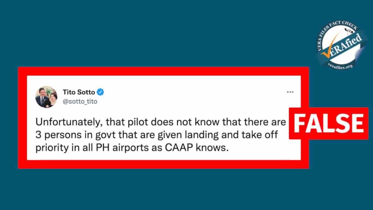Sotto wrong in claiming only 3 govt officials enjoy ‘priority landing and takeoff’ privileges