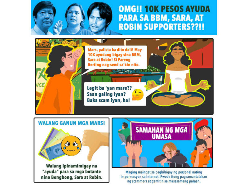 MAY 10K AYUDA RAW PARA SA BBM, SARA, AT ROBIN SUPPORTERS