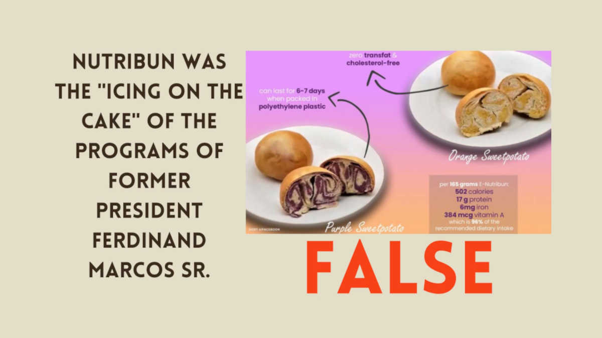 FACT CHECK: Nutribun was the “icing on the cake” of the programs of former President Ferdinand Marcos Sr.