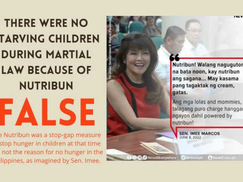 FACT CHECK: There were no starving children during Martial Law because of Nutribun