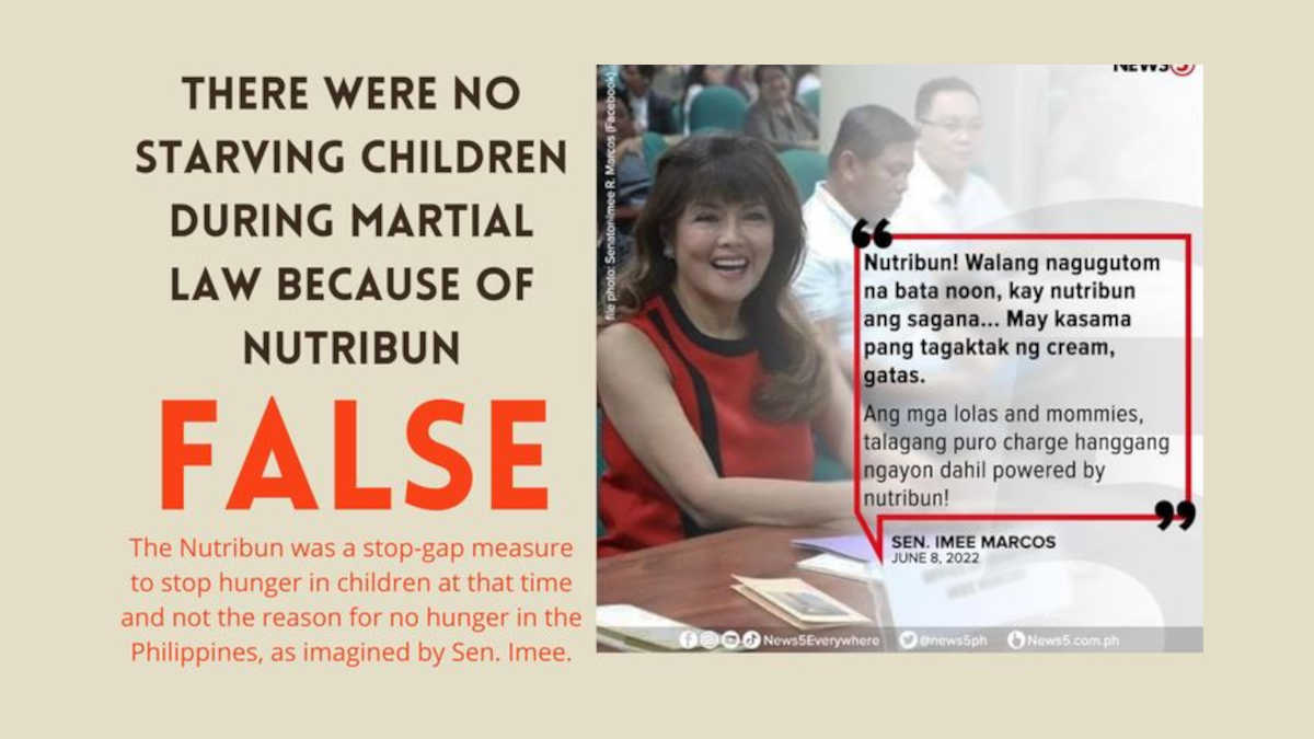 FACT CHECK: There were no starving children during Martial Law because of Nutribun
