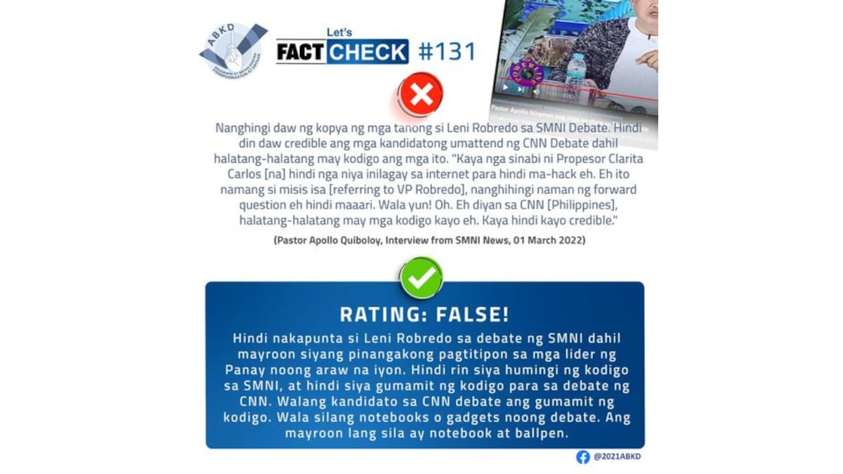 Totoo o Hindi? Nanghingi nga ba ng kopya ng mga tanong si Leni Robredo sa SMNI Debate? Hindi nga ba credible ang mga kandidatong umattend ng CNN Debate dahil halatang-halatang may kodigo ang mga ito?