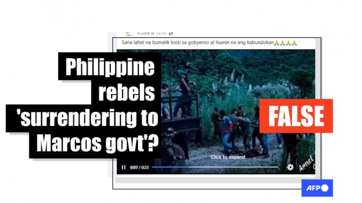 Video shows scene from 1986 film about Philippine communist insurgency
