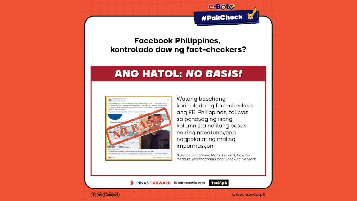 NO BASIS: Facebook Philippines, kontrolado daw ng fact-checkers?