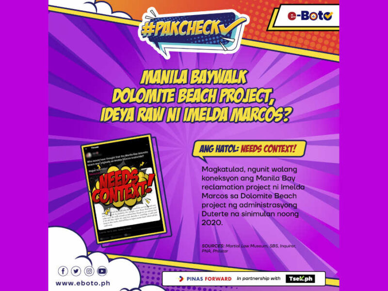 NEEDS CONTEXT: Manila Baywalk Dolomite Beach project, ideya raw ni Imelda Marcos?