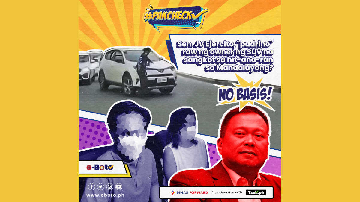 NO BASIS: Sen. JV Ejercito, “padrino” raw ng SUV driver na sangkot sa hit-and-run sa Mandaluyong?