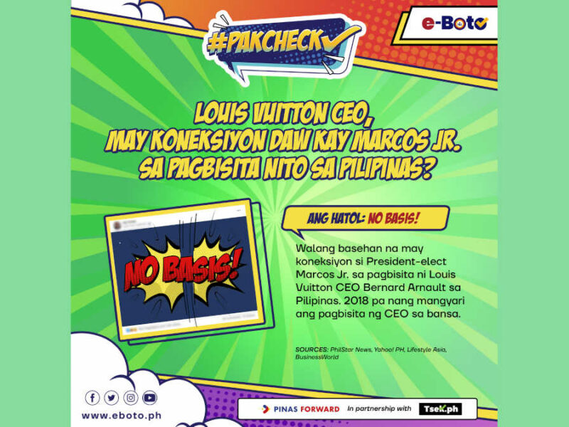 NO BASIS: Louis Vuitton CEO, may koneksiyon daw kay Marcos Jr. sa pagbisita nito sa Pilipinas?