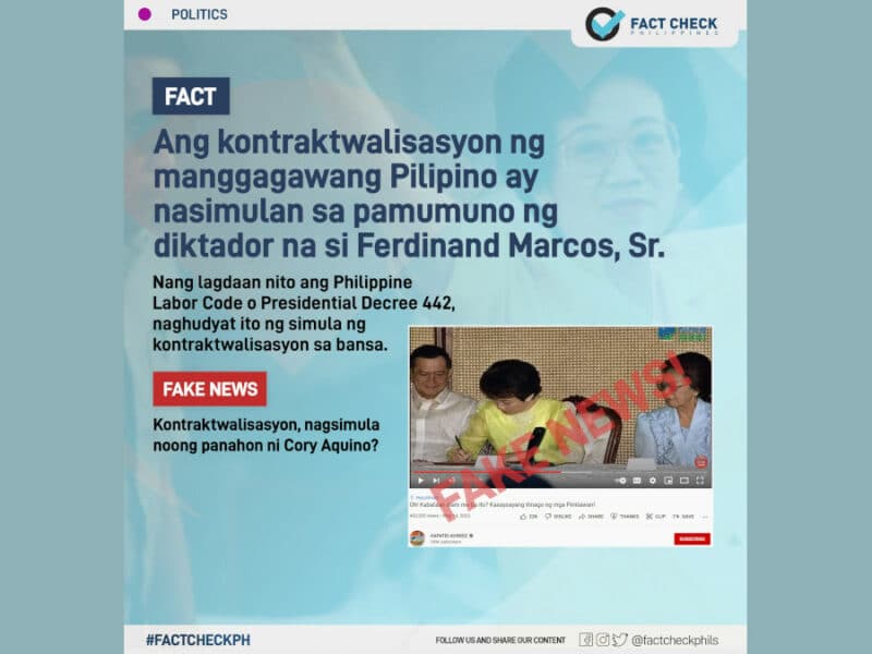Kontraktuwalisasyon, nagsimula noong panahon ni Cory Aquino?