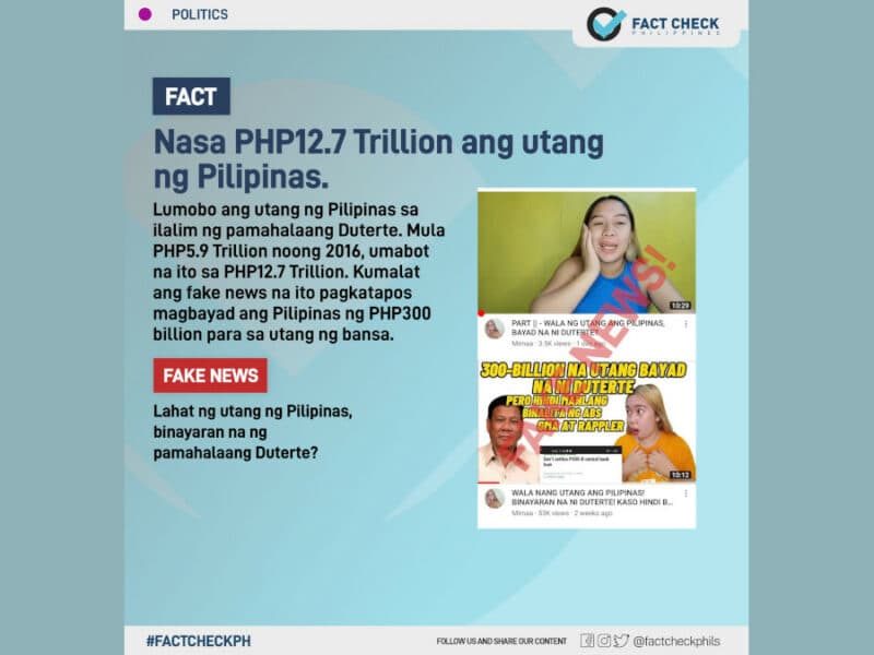 Lahat ng utang ng Pilipinas, binayaran na ng pamahalaang Duterte?