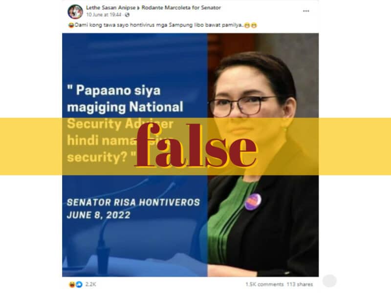 factrakers-hontiveros-didn-t-slam-next-national-security-adviser
