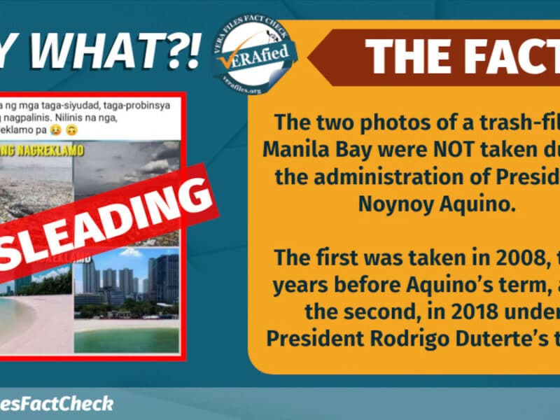 Another graphic comparing Manila Bay conditions MISLEADS netizens