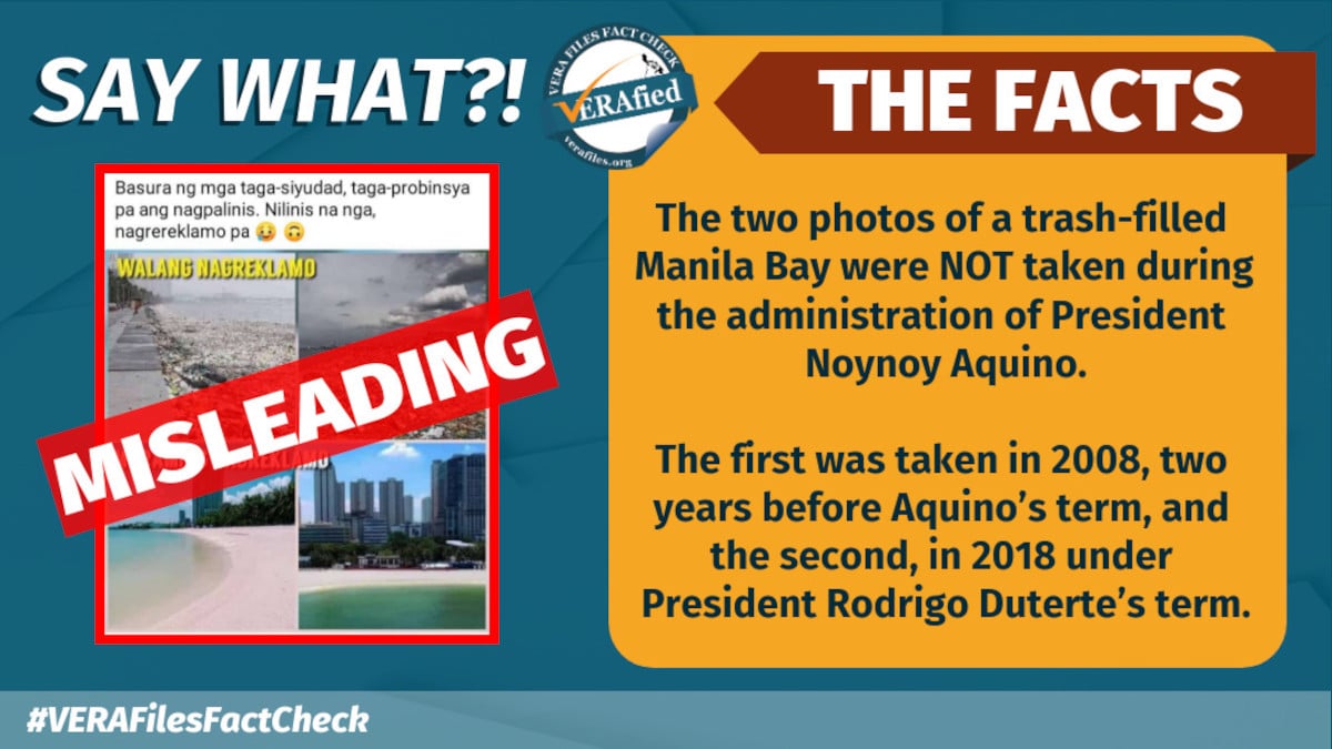 Another graphic comparing Manila Bay conditions MISLEADS netizens