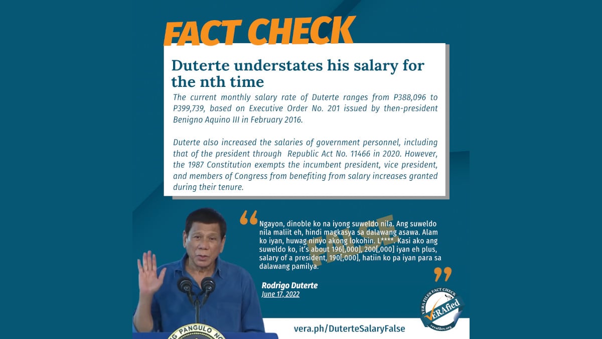 Duterte understates his salary for the nth time
