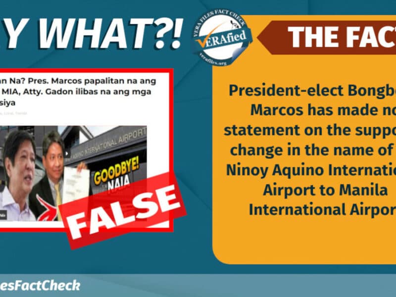 NAIA will NOT be renamed Manila Int’l Airport again