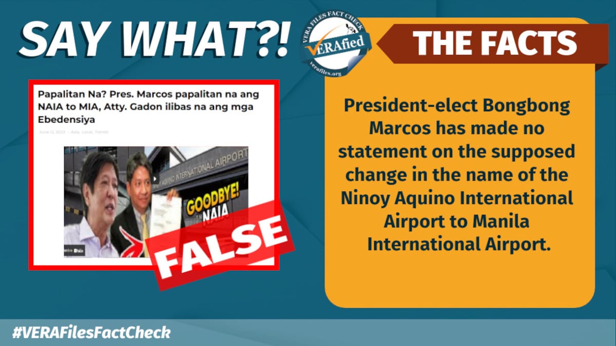 NAIA will NOT be renamed Manila Int’l Airport again