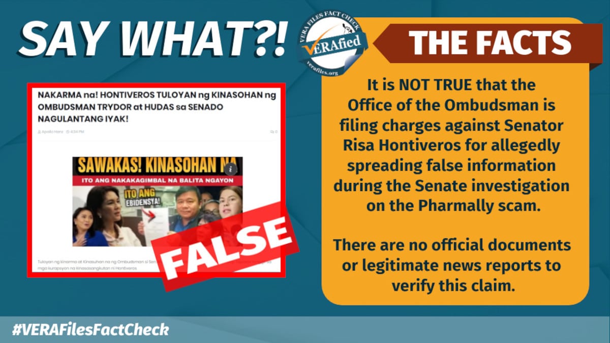 Ombudsman NOT filing charges vs Hontiveros
